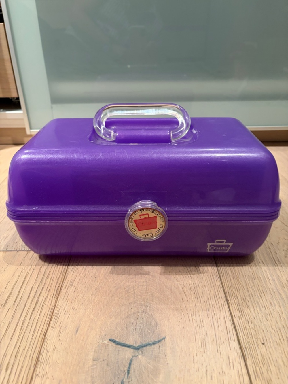 Caboodles Purple Travel Makeup Case with Clear Handle